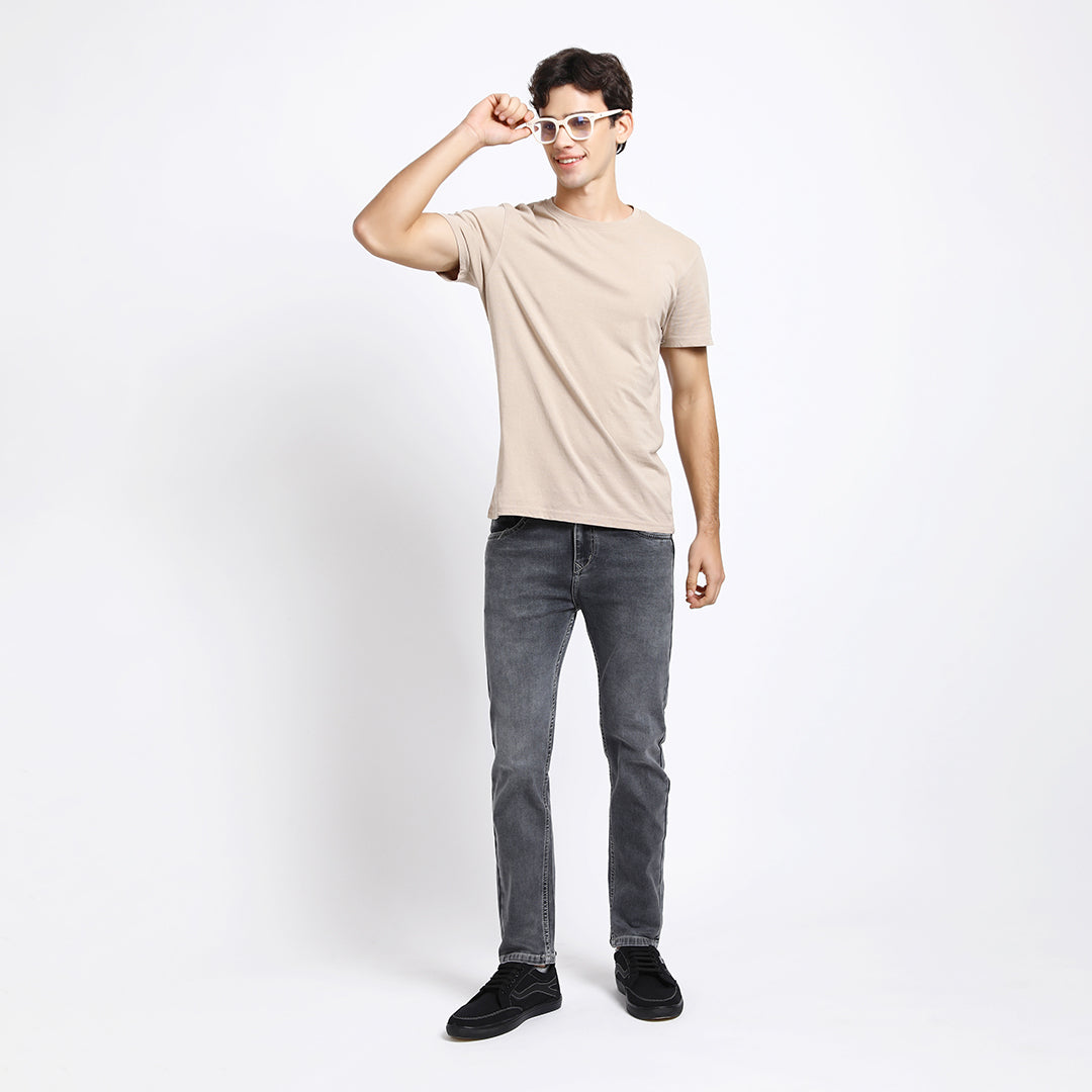MID GREY ANKLE FIT JEANS TEDDY 4736-2